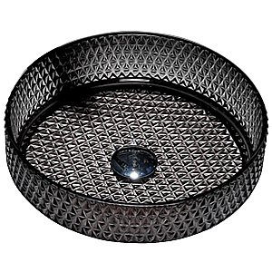 Раковина накладная CeramaLux NC 36 GL03 черная, прозрачная купить в интернет-магазине Sanbest