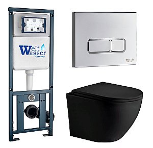 Унитаз с инсталляцией WeltWasser MARBERG 410 + MERZBACH 043 MT-BL + MAR 410 SE купить в интернет-магазине Sanbest