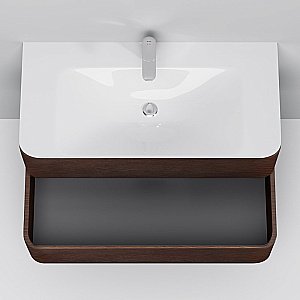 Тумба с раковиной AM.PM Sensation 100 темное дерево для ванной в интернет-магазине Sanbest