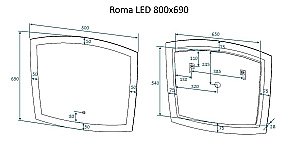 Зеркало Art&Max ROMA AM-Rom-800-700-DS-F в ванную от интернет-магазине сантехники Sanbest