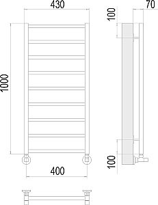 Полотенцесушитель водяной Terminus Контур П9 400х1000 купить в интернет-магазине сантехники Sanbest