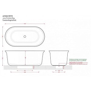 Ванна отдельностоящая Artceram PETIT Livingtec 140х70 белая матовая купить в интернет-магазине Sanbest