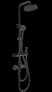 Душевая система с термостатом WONZON & WOGHAND Plate, Черный матовый (WW-C3017-A1-MB) купить в интернет-магазине сантехники Sanbest