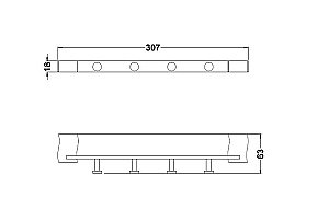 Крючок Schein SWING 321*4B2 хром купить в интернет-магазине сантехники Sanbest