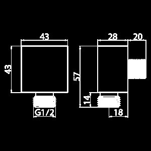 Подключение для шланга Elghansa Unit WS-17 хром купить в интернет-магазине сантехники Sanbest