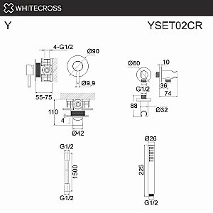 Смеситель для душа WhiteCross Y YSET02CR хром купить в интернет-магазине сантехники Sanbest