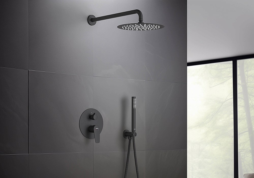 Душевая система Aquatek Бетта AQ1172MB черная матовая купить в интернет-магазине сантехники Sanbest