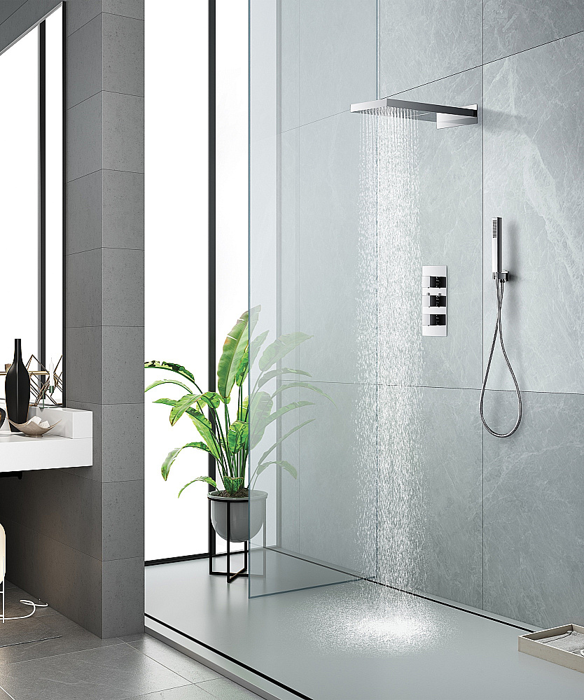 Душевая система скрытого монтажа SantiLine SL-9019 хром купить в интернет-магазине сантехники Sanbest
