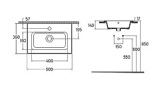 Раковина ISVEA Sistema T 50 10SL50050SV белая купить в интернет-магазине Sanbest