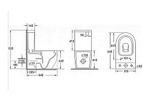 Унитаз-компакт Esbano ALAGON-C ESUNALAGCW безободковый, с бачком, с крышкой микролифт, белый купить в интернет-магазине Sanbest