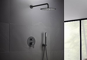 Душевая система Aquatek Бетта AQ1172MB черная матовая купить в интернет-магазине сантехники Sanbest