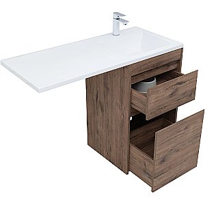 Тумба с раковиной Aquanet Токио 48 333647 дуб веллингтон для ванной в интернет-магазине Sanbest