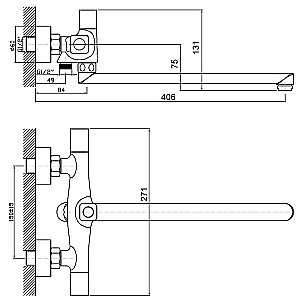 Смеситель для ванны Orange ALFI M82-212cr хром купить в интернет-магазине сантехники Sanbest