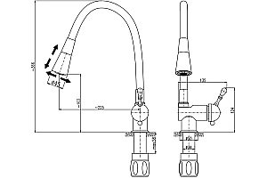 Смеситель для кухни Rav-Slezak Labe L408.5/13SM бронза/черный купить в интернет-магазине сантехники Sanbest