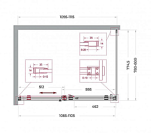 Душевой уголок BelBagno SOFT_CLOSE-2-AH-1 110х80 стекло прозрачное/профиль оружейная сталь купить в интернет-магазине Sanbest