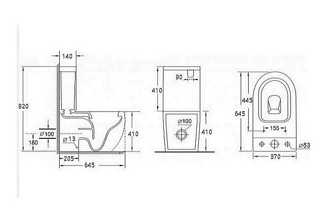 Унитаз-компакт Esbano ALAGON-C ESUNALAGCW безободковый, с бачком, с крышкой микролифт, белый купить в интернет-магазине Sanbest