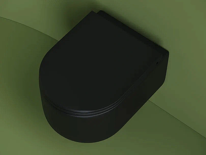 Унитаз подвесной Ceramica Nova Ulma CN4006MB безободковый, с крышкой микролифт, черный матовый купить в интернет-магазине Sanbest