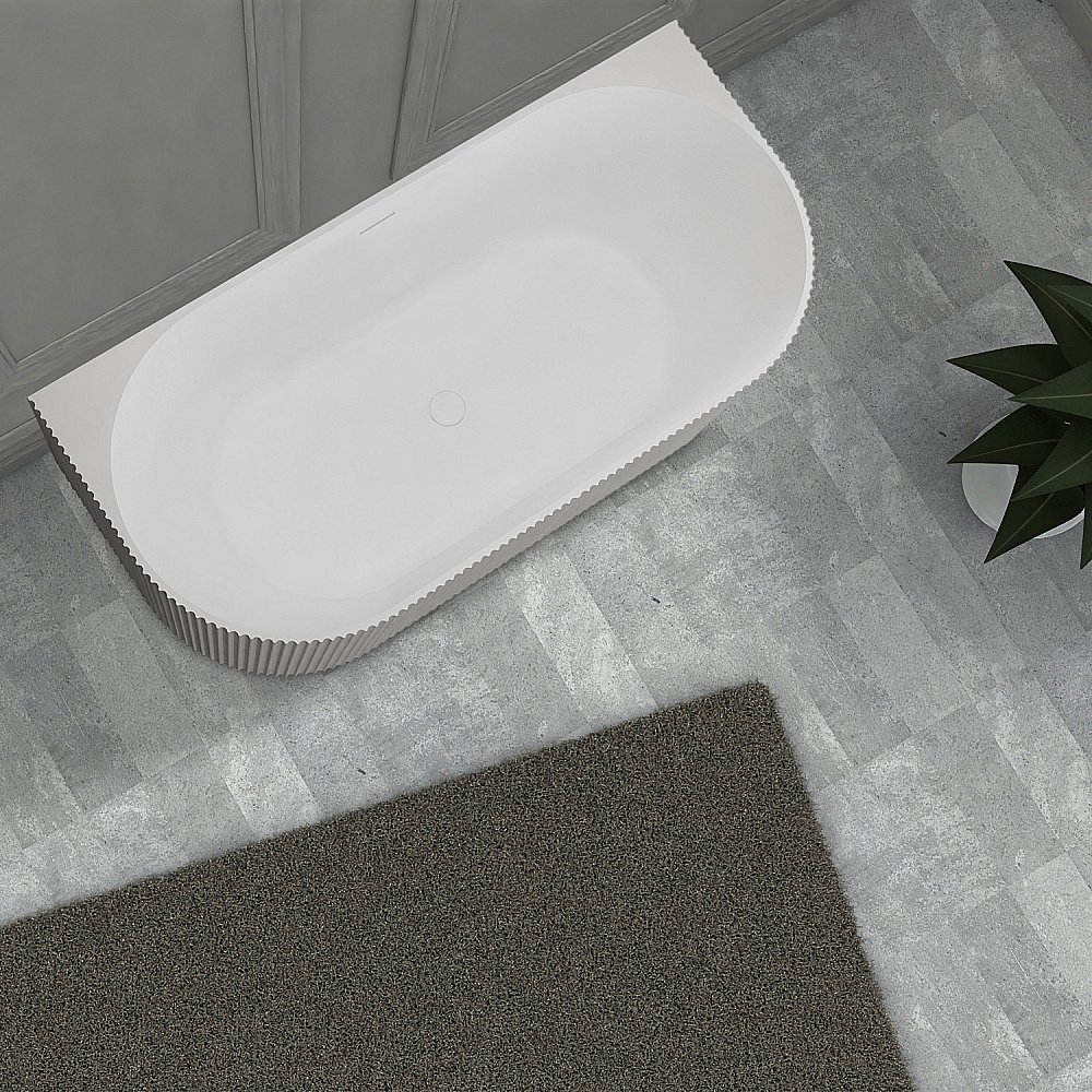 Ванна из искусственного камня ABBER Stein AS9630 170х75 белая матовая купить в интернет-магазине Sanbest