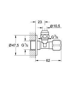 Угловой вентиль 1/2" Grohe 2201700M купить в интернет-магазине сантехники Sanbest