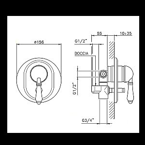 Смеситель для душа Nicolazzi El Capitan 3460CR75 бронза купить в интернет-магазине сантехники Sanbest