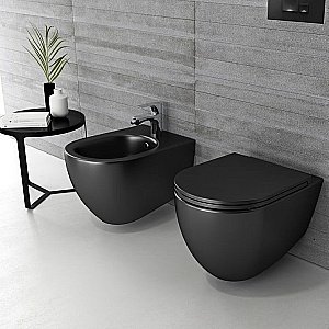 Унитаз подвесной Isvea Infinity 10NF02001SV-2N черный матовый, безободковый купить в интернет-магазине Sanbest