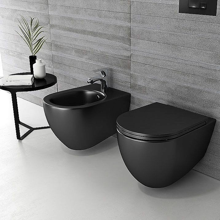 Унитаз подвесной Isvea Infinity 10NF02001SV-2N черный матовый, безободковый купить в интернет-магазине Sanbest