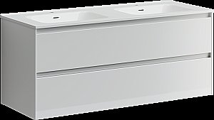 Тумба с раковиной Sancos Cento CN120-2W белый глянец для ванной в интернет-магазине Sanbest