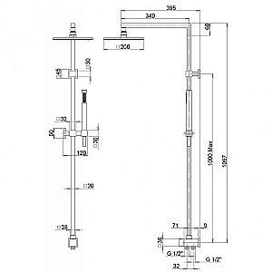 Душевая система PAINI RS Q2 50CR191ARQ4P3 хром купить в интернет-магазине сантехники Sanbest
