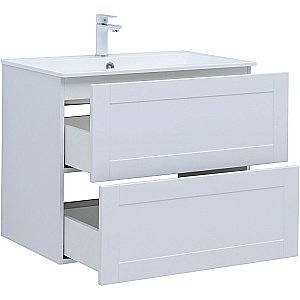 Тумба с раковиной Aquanet Терра 80 313234 белая матовая для ванной в интернет-магазине Sanbest