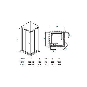 Душевой уголок Koller Pool Watrfall Line NC80 80x80 матовый купить в интернет-магазине Sanbest
