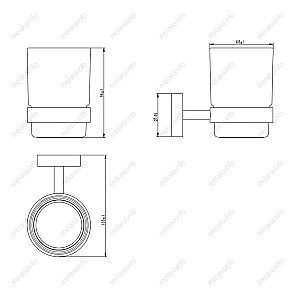 Стакан подвесной с держателем Melana MLN-867010 сатин купить в интернет-магазине сантехники Sanbest