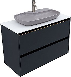 Тумба с раковиной Allen Brau Activity 100 1.34006.AM антрацит матовый/черный брашированный для ванной в интернет-магазине Sanbest