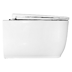 Унитаз подвесной Azario Riano AZ-2808E белый, безободковый, с крышкой микролифт, слив торнадо купить в интернет-магазине Sanbest