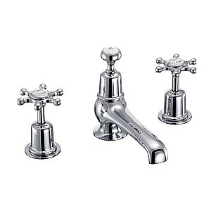 Смеситель для раковины Burlington BI12-QT хром/ручки белые купить в интернет-магазине сантехники Sanbest