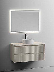 Тумба с раковиной Sancos SNOB T 100 со столешницей, бежевая матовая для ванной в интернет-магазине Sanbest