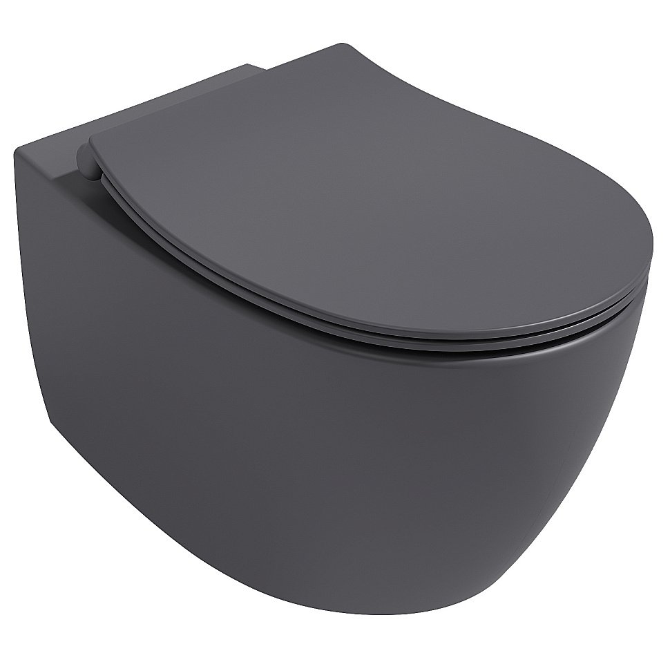 Унитаз подвесной Isvea Sentimenti Neo 10AR02010SV-2C антрацит матовый, безободковый купить в интернет-магазине Sanbest