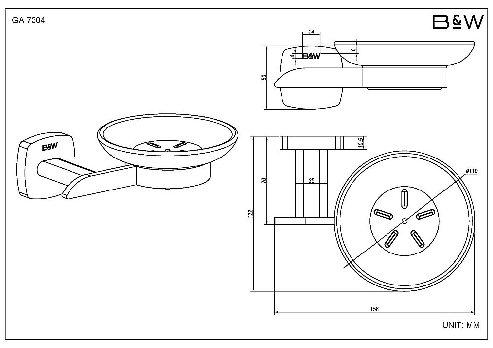 Набор аксессуаров Black&White Gravity GA-7810GM темно-серый купить в интернет-магазине сантехники Sanbest