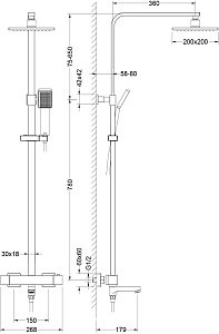 Душевая система Timo Tetra-thermo SX-0169/00 хром купить в интернет-магазине сантехники Sanbest