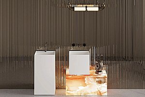 Раковина накладная Salini Armonia SQUARE 03 130523M 45 из искусственного камня S-Stone, белая матовая купить в интернет-магазине Sanbest