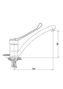 Смеситель для кухни GPD Медицина MEB45 купить в интернет-магазине сантехники Sanbest