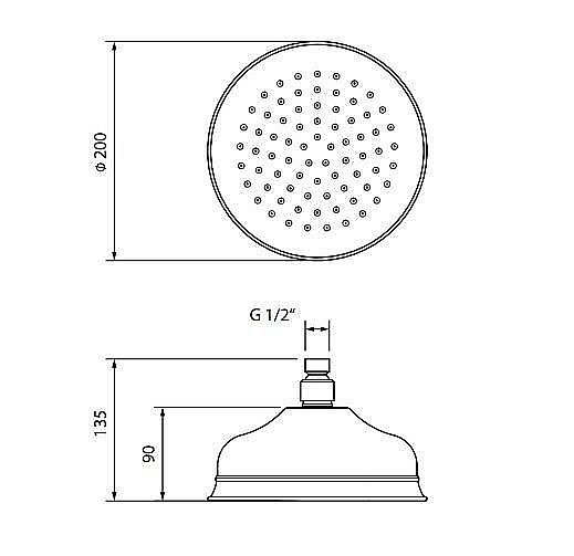 Верхний душ Migliore Roma MML.ROM-35.640.CR хром купить в интернет-магазине сантехники Sanbest