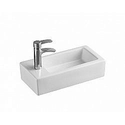 Подвесная раковина WeltWasser AISBACH 5092-L Левосторонняя белый глянец купить в интернет-магазине сантехники Sanbest