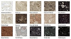 Столешница из мраморного агломерата Caprigo LUSSO 120 30 мм образцы цветов на выбор купить в интернет-магазине сантехники Sanbest