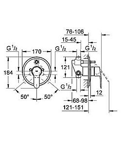 Смеситель  для ванны DN 15 GROHE Eurostyle Cosmopolitan 33637 002 купить в интернет-магазине сантехники Sanbest