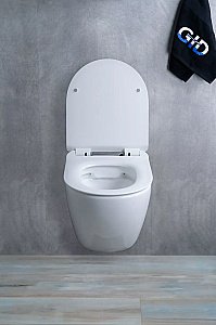 Унитаз подвесной Gid Tr2198 белый, с крышкой микролифт, безободковый купить в интернет-магазине Sanbest