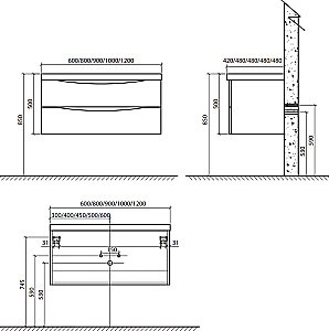 Тумба с раковиной Belbagno ANCONA-N 60 подвесная Bianco Lucido для ванной в интернет-магазине Sanbest