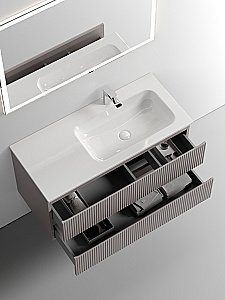 Тумба с раковиной Sancos SNOB T SNT100SM L/R 100 Doha Soft для ванной в интернет-магазине Sanbest