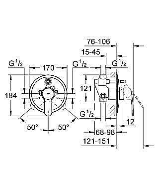 Смеситель  для ванны DN 15 GROHE Eurostyle Cosmopolitan 33637 002 купить в интернет-магазине сантехники Sanbest