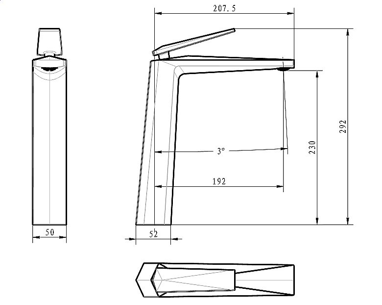 Смеситель для раковины Boheme Venturo 372-B черный/хром купить в интернет-магазине сантехники Sanbest