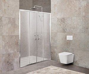 Душевая дверь BELBAGNO UNIQUE-BF-2-150/180-P-Cr стекло текстурное/профиль хром купить в интернет-магазине Sanbest